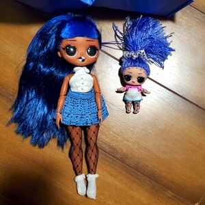 - LOL surprise doll set with locker closet storage case toy girl Blue Hair